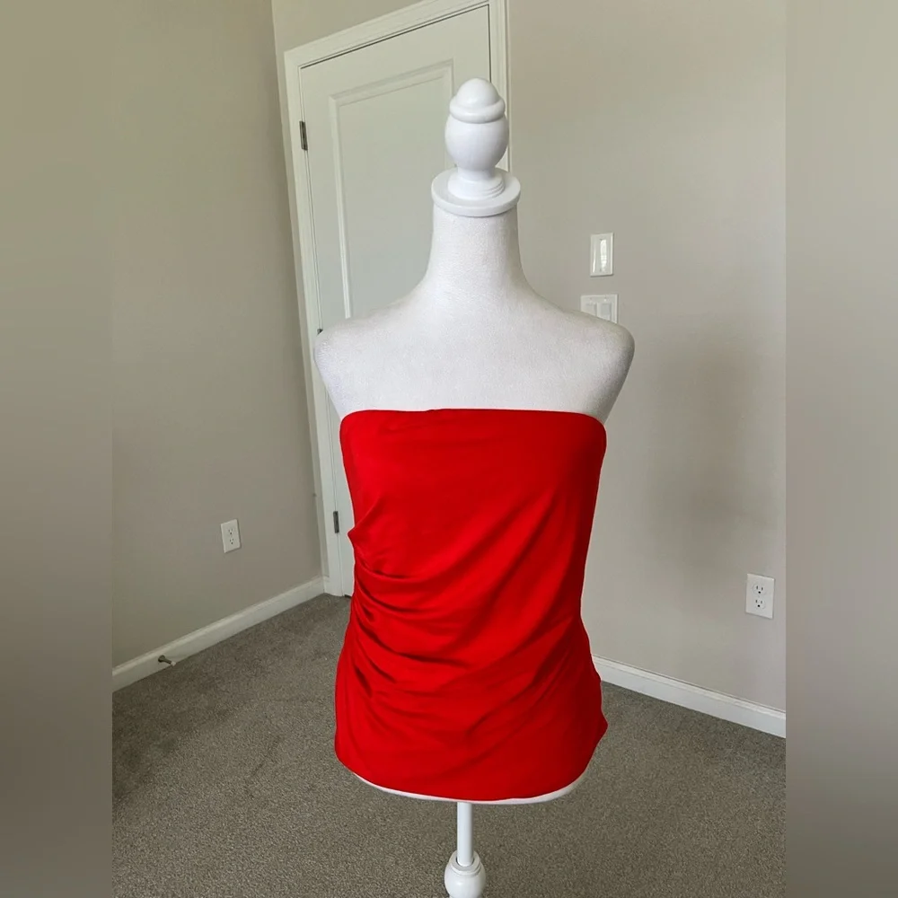 NWT Favorite Daughter The Colette Strapless Top Color Pomodoro Sizes Large & XL - Picture 10 of 10